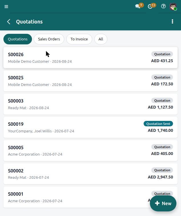 Sales on a phone in Odaura Cloud